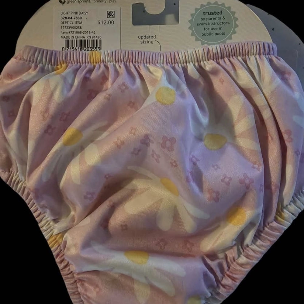 Green Sprouts Eco Swim Diaper Cover - Pink and Yellow - Picture 2 of 3